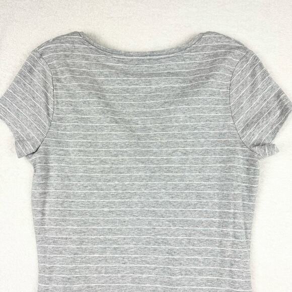 ATHLETA Central Stripe Ruched Mini Dress Short Sleeve Striped Athleisure Size M - Picture 8 of 12